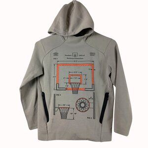 Old Navy Active Hoodie Boys M 8 Gray Basketball Graphic Dynamic Fleece Pockets